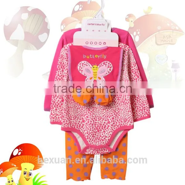 100% Cotton Autumn Europe 5pcs Rompers Suit Baby Clothing Sets photo-6