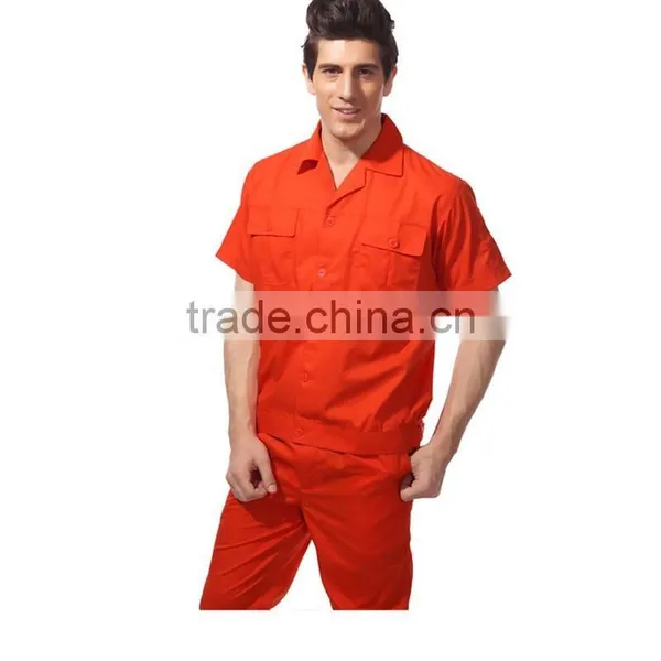 Construction Factory Work Uniform Short Sleeve Button Up Shirt photo-3