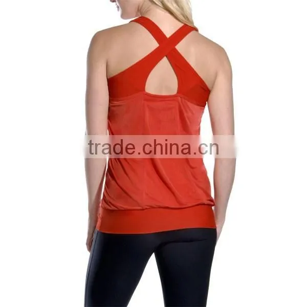 Double Layer Yoga Tank Top With A Loose And Breathable Mesh Overlay photo-3