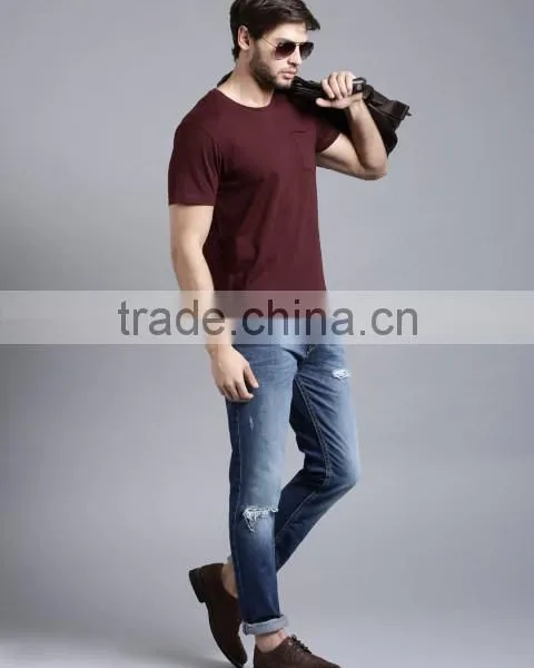 2017 Guangzhou Shandao Garment OEM Customized Casual Style 180g 100% Polyester Plain O-Neck Short Sleeve Pocket Men's T Shirt photo-4
