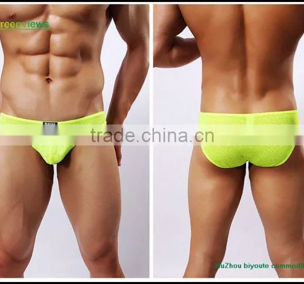 Sexy Colorful Mens Boxer Briefs in Own Design Man Sexy Underwear Transparent Men's Knitted Briefs photo-5