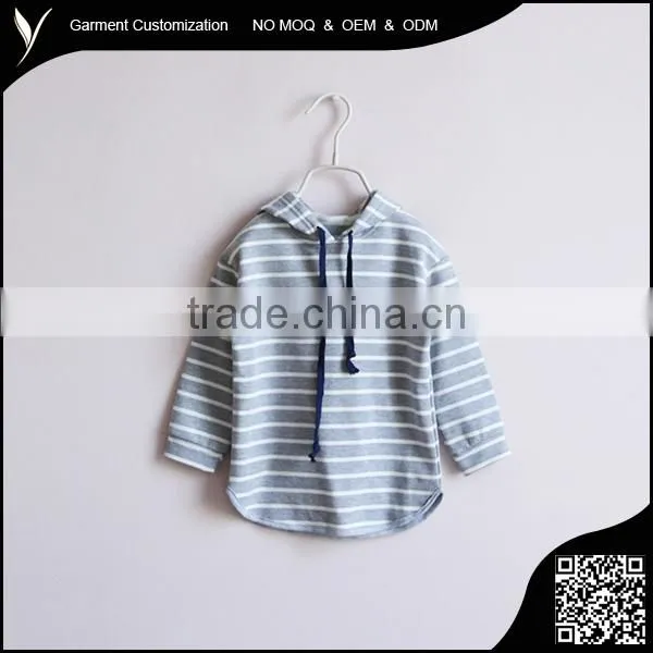 Children's Wear Long Sleeve Stripe Organic Cotton Pullover Hoodie photo-2