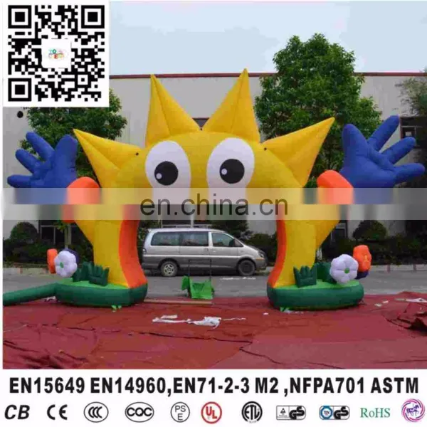 Smiling Sun Flower Inflatable Arch Buildings Rainbow Arch For Advertising photo-2