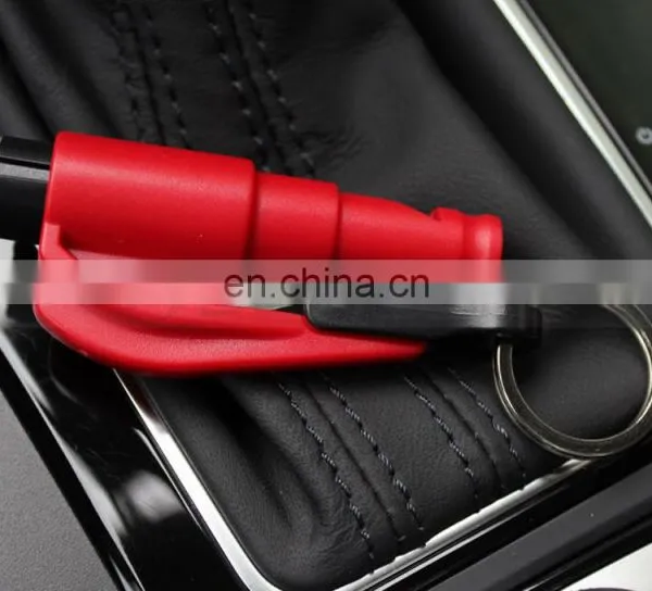 3 IN 1 Colors Keyring Whistle Seat Belt Cutter Emergency Hammer Car Window Breaker photo-5