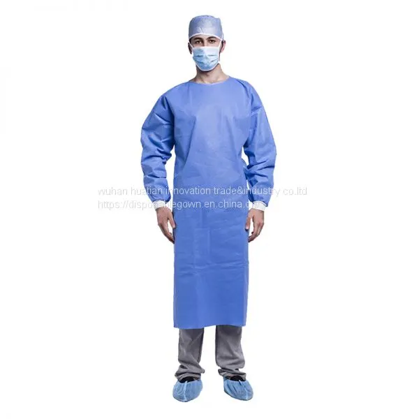 Factory Non Woven SMS Disposable Clothing PE Isolation Medical Gown With Best Price