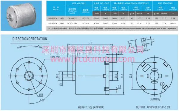 JRK-520TC-16380/11810 Carbon Brush Motor, JRC DC Motor,Micro Water/Air Pump Motor, Automatic Products photo-4