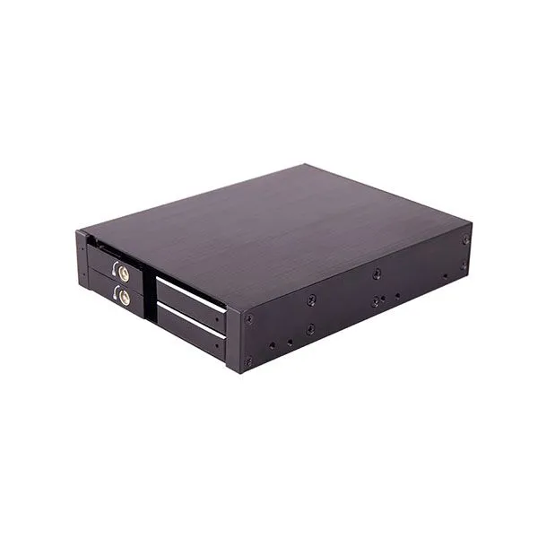 Unestech 2.5in Dual Bay SATA Tray-less Hot Swap SSD HDD Enclsoure for 3.5