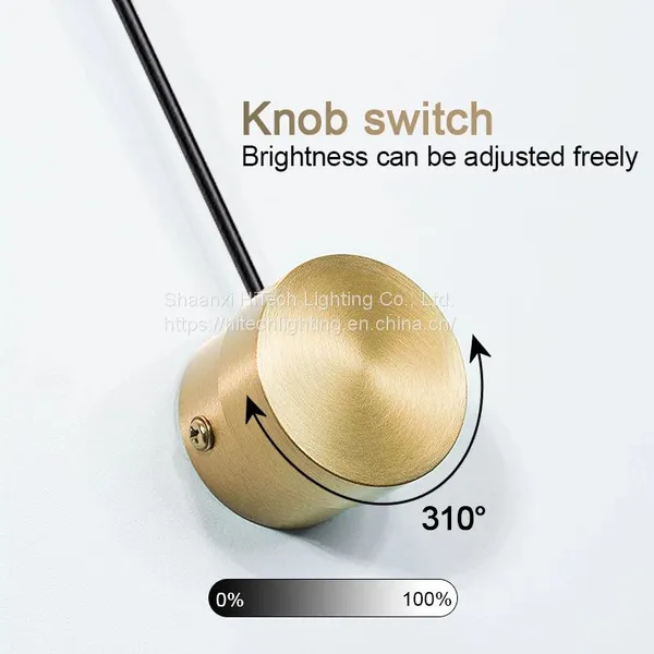 Modern Led Wall Lamp For Bedroom Bedside Lamp Wall Decoration Living Room Sconce With Switch Knob Dimming Wall Lights Gold Black photo-3