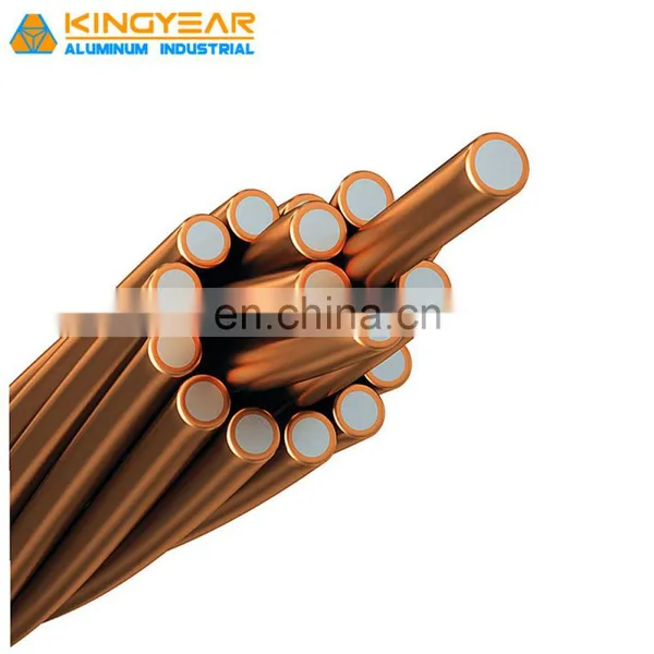 19 Strands 9AWG Hard-drawn Copper Clad Steel Copperweld Wire 40% Conductivity for Earthing System photo-4