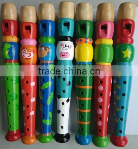 2016 Hot Sale Wooden Toy Flute Kids Happy Flute photo-2