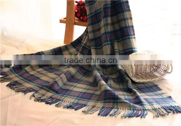100% Wool Plaid Blanket photo-5