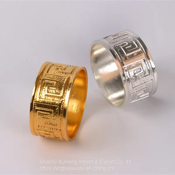 Silver And Black Antique Embossed Metal Napkin Rings For Ideal Table Decoration And Lovely Gift For Any Occasion photo-5