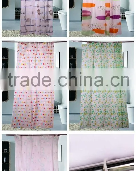 PEVA/PVC/Polyester Waterproof Bathroom Curtain the Curtain for the Bath Waterproof Polyester Bathroom Curtain Quality Choice photo-2