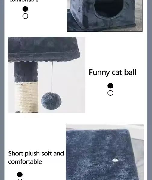 Meow Love Wooden Scratcher Tower Cat Tree House Climbing Cat Tree Tower Shelves For Indoor Cats photo-4
