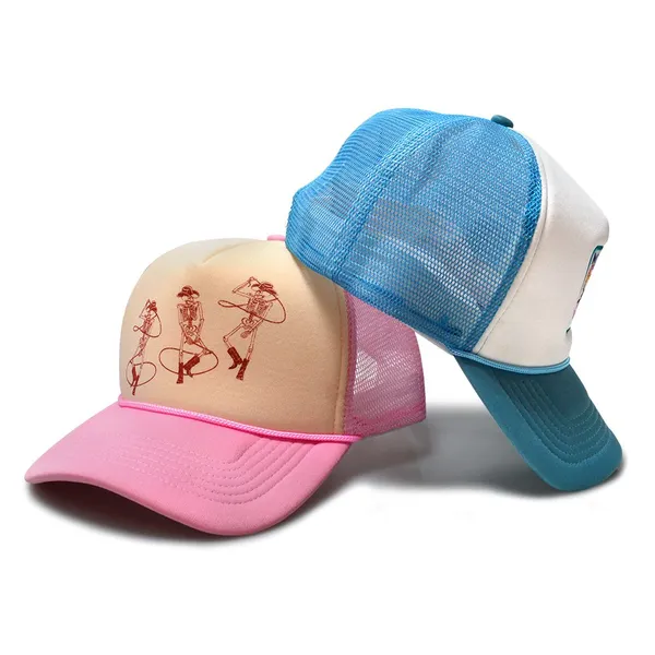Caps Manufacturer Custom Logo Trucker Hat Mesh Back Breathable Sports Cap 5 Panel Foam Baseball Hats for Outdoor photo-2