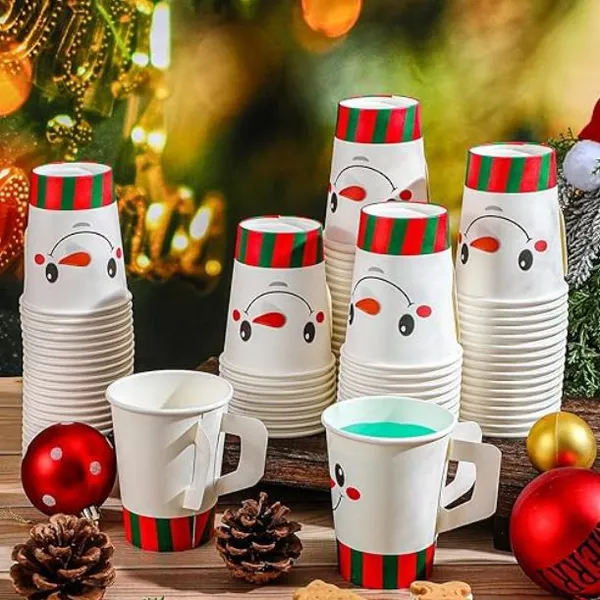 Ningbo PartyKing Disposable Paper Cups With Handle Wedding Party Supplies New Solid Paper Cup Candy Color Children\'s Day 20 Pcs Pack