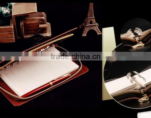 A5 Leather Loose-leaf Business Notebook With Zipper photo-3