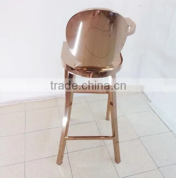 Rose Gold Vintage Metal Bar Chair With Arm photo-2