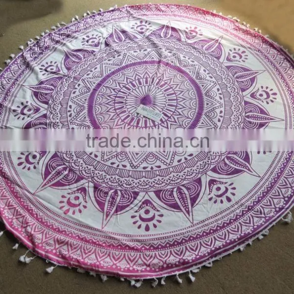 Indian Mandala Round Beach Towel Roundie Pareo Turkish Towel photo-5