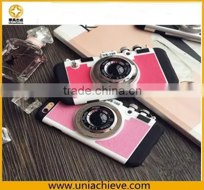 For IPhone 6S/6SPlus Fashion Design 3 in 1 Creative Silicone Camera Back Case Cover With Strap Pink photo-6