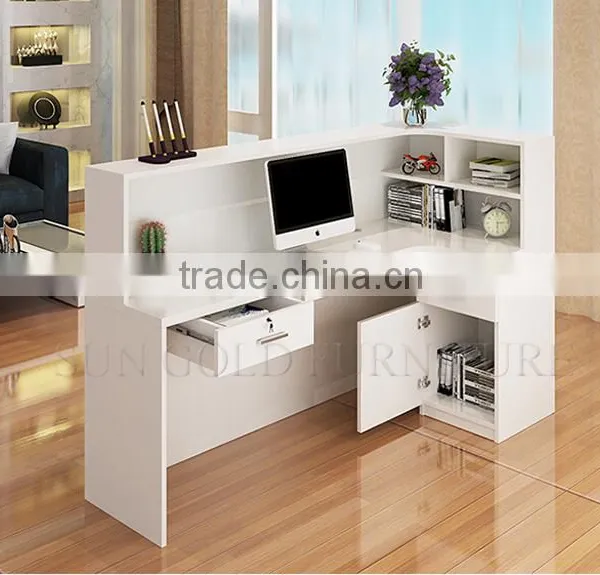 Office Furniture l Shaped Counter White Modern Salon Reception Desk (SZ-RTB039) photo-6
