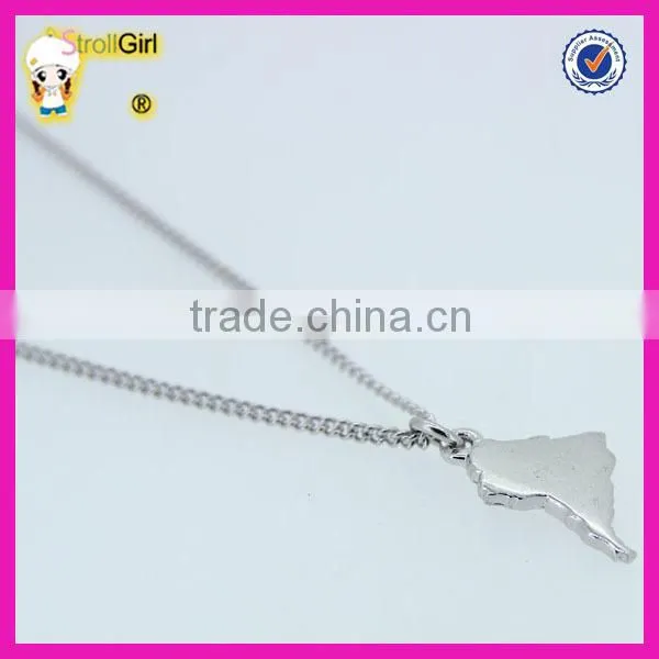 14K Gold Plated Silver Map Necklace, South America Map Pendant Necklace Wholesale photo-5