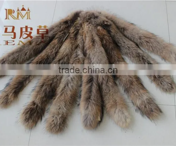 100%Hot Sale Hood Raccoon Fur Trimming Strips for Hoods photo-2