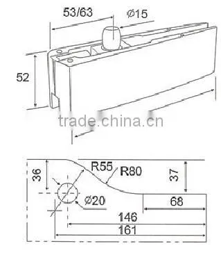 High Quality Stainless Steel Top Glass Door Patch Fitting (DL-029) photo-2