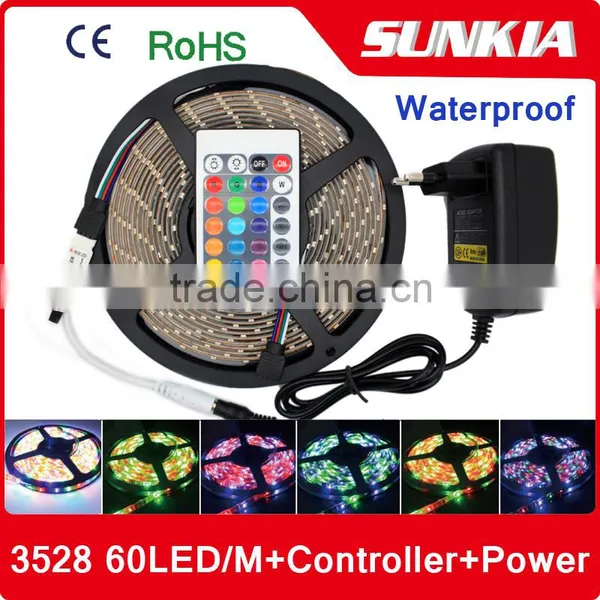 12V leds rgb flexible strip rf controller light SMD 3528 300 leds RGB Controller+Power Adapter wifi