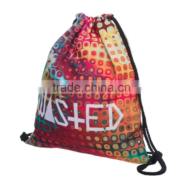 Online Shopping New Design 3D Full Print Wasted Cheap Drawstring Bag photo-2