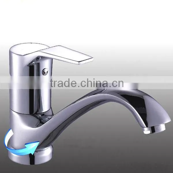 Deck Mounted Brass Kitchen Sink Tap, Chrome Finish, 360 Degree Turn photo-4