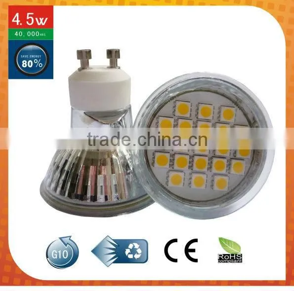 21smd Led Spotlight Gu10 230v ac Wam White With Protection Glass