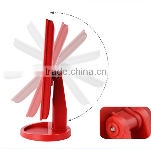 Touch Sensor Free Rotating LED Lighted Cosmetic Mirror Stand photo-6