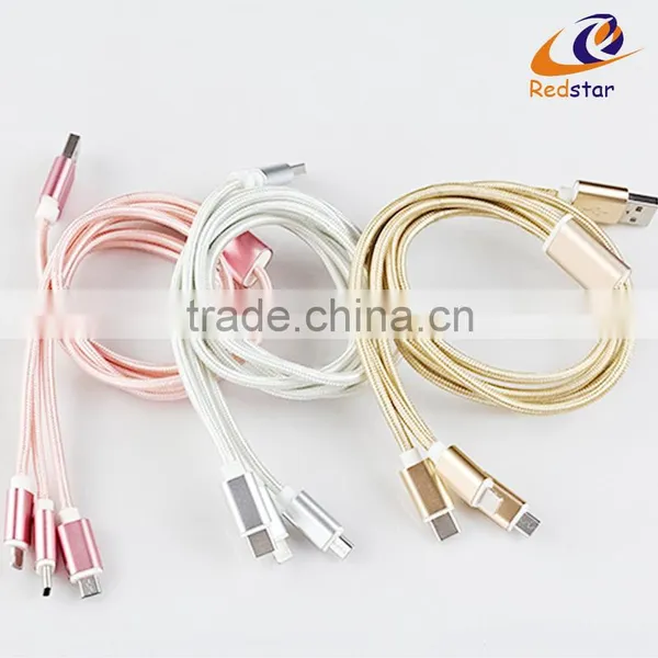 3.2A Fast Charging 3 in 1 Multiple Braided USB Cable photo-4