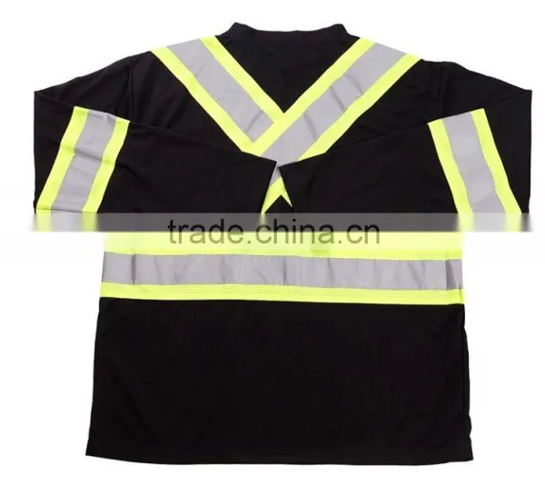 Black Shirts With 3M Class Reflective Tape Quality Fabric Black Shirt photo-2