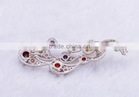 China Wholesale Shinny CZ Cubic Zircon Peacock Brooch Jewelry/Elegant Fashion Peacock Brooch photo-3