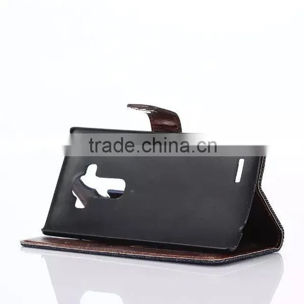 New Product Case for lg G4,special Design Case for LG Phone ,demin Style pu Leather Case for lg g4 With Wallet photo-2
