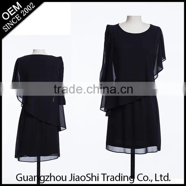 2016 Latest Dress Designs Loose Chiffon Plus Size Women Dresses for Casual Life