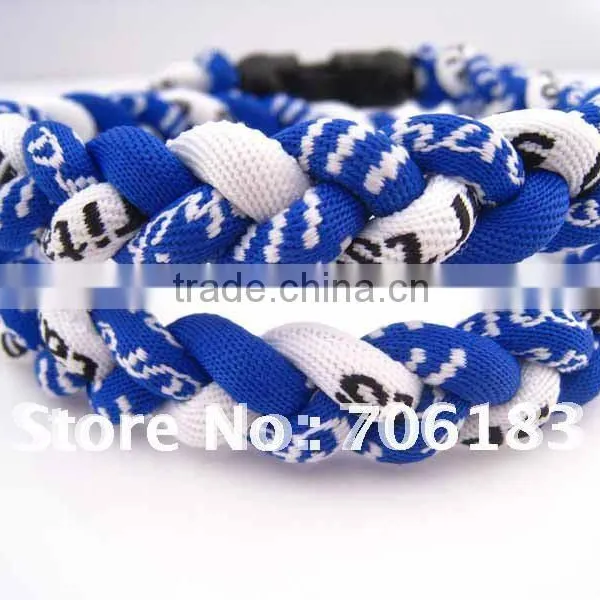 New Large Power Triple Braided Ionic Titanium Balance Sport Baseball Necklace photo-5