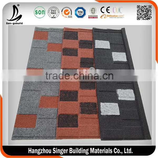 Red Color Stone Coated Metal Roofing Tile With Modern Classical Roof Tile photo-2