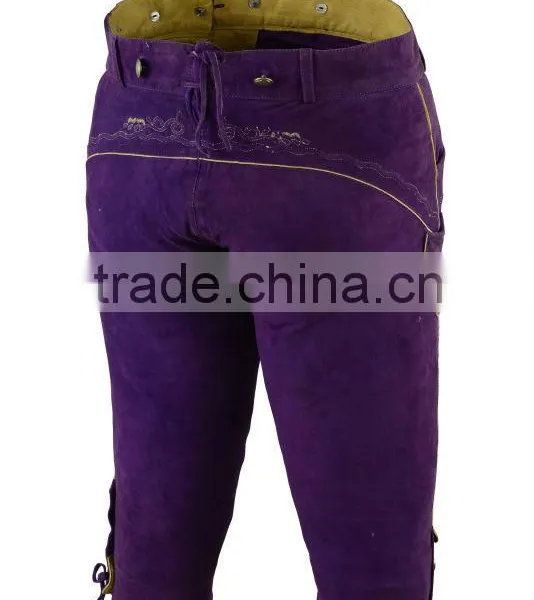 Bavarian Ladies Long in Goat Sued Purple photo-2