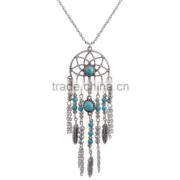 Collier Femme Plume Dreamcatcher Native American Fringe Necklace Collier Attrape Reve Colares Boho Chic Collana Acchiappasogni photo-6