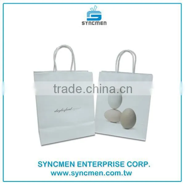 Customized White Kraft Paper Bag Printed Customized Logo photo-2