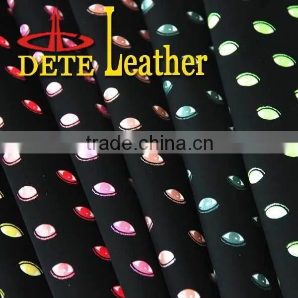Fashion Eyes Design Raw Material for Shoes Making PU Nubuck Leather