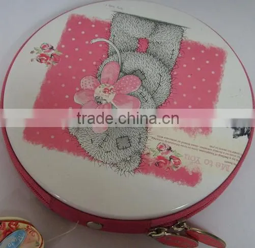 0321-metal Round CD Case/CD Tin Box With Zipper photo-3
