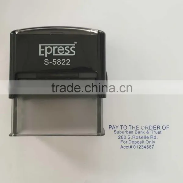 Black Rectangle 58x22mm Funny Self Ink Stamp, Self Inking Rubber Stamp, Rubber Stamp With Inked Pad