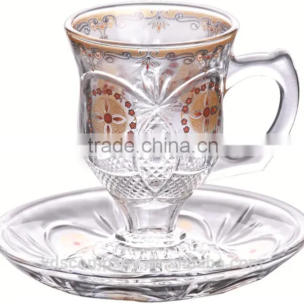 Glass Cup Set, High Quality Coffee Set, Bulk Tea Cups and Saucers Cheap photo-2