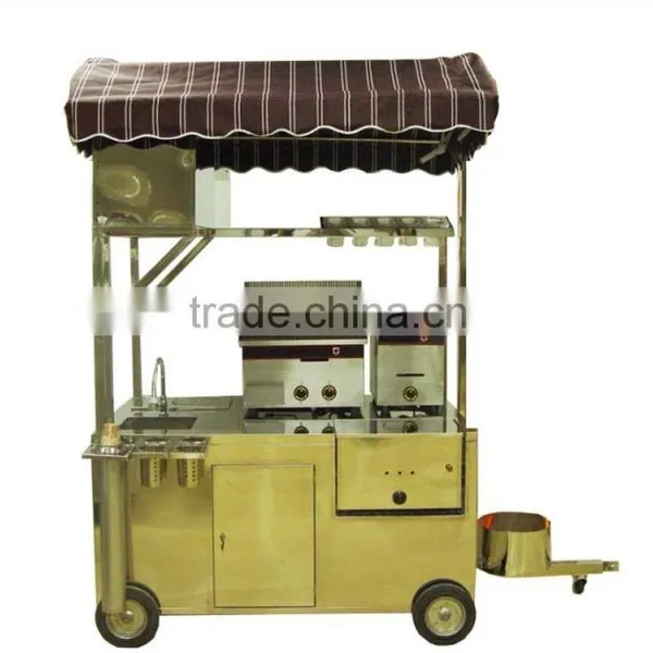 Mobile Hamburgers Carts Food Vending Truck Cart for Crepe Maker Sale photo-3
