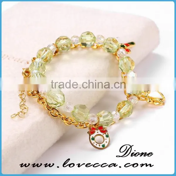 Cute Cool Women Fashion Christmas Beads Glass Crystal Bracelet Chain photo-3