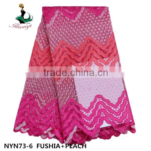 Haniye 2016 Wholesale Latest Nigeria Tulle Lace Fabric New Embroidery French Net Lace Fabric /NYN73 photo-6